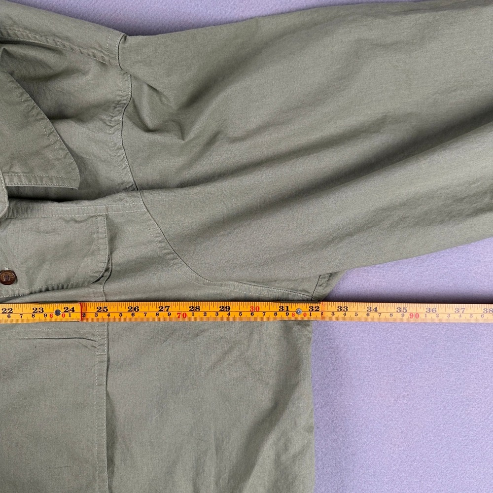 Oversized Vintage Venezia Button Down Shirt Womens Sage Green Cotton - Picture 10 of 12